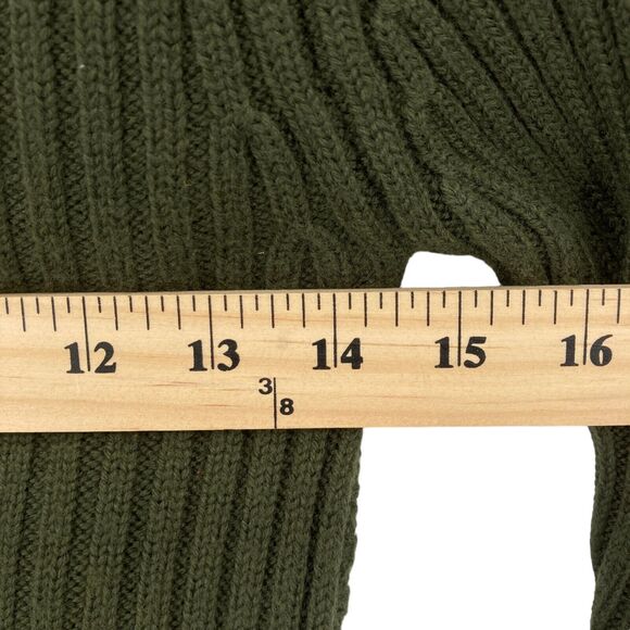 Per Se Cardigan Sweater Womens Small Dark Green Knit 100% Merino Wool Open Front - Picture 12 of 14